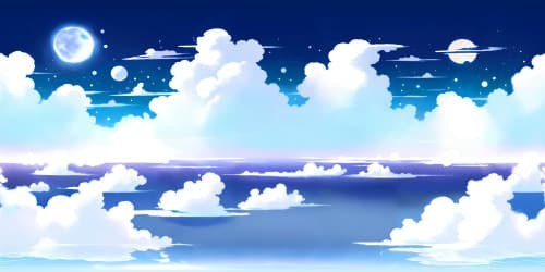 VR360 One Piece universe, high-sea adventure aesthetic, ultra-high resolution, pirate ship foreground. Vivid color palette, expanse of open sea, fluffy cloud formations. Fantasy anime-inspired art style.