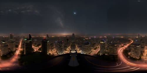 realistic night city sky line view