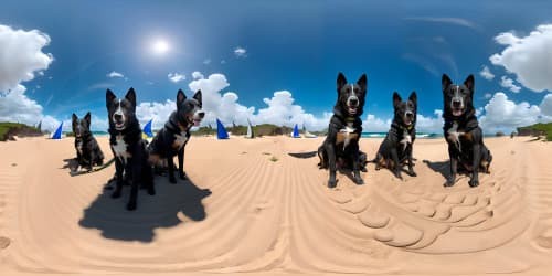 dashounds dogs at the beach