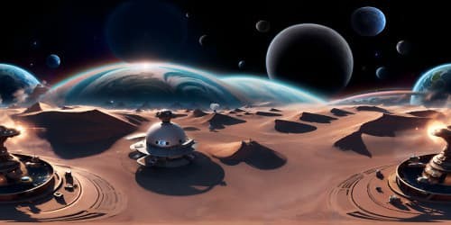 space station looking at planets