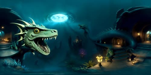 under water with a creepy water dragon