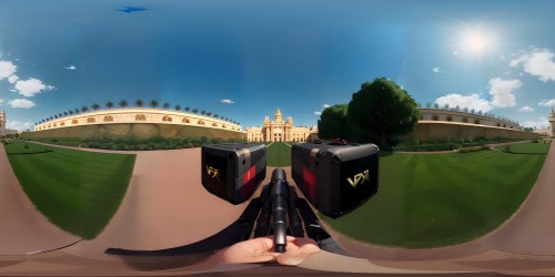 Ultra high res photorealistic style, two mature princesses, black hair, red netting attire, arms elevated, squatting pose. Majestic VR360 view, minimum foreground obstruction, emphasis on royal aesthetic. Masterpiece-grade detail in VR360, capturing a regal ambiance.