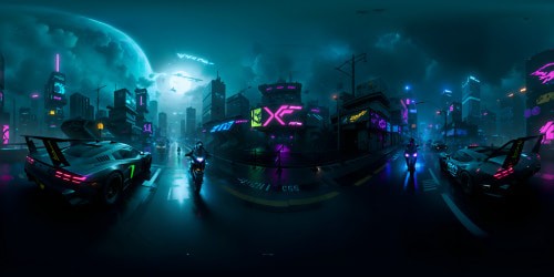 It’s colorful cyberpunk world filled with night runners