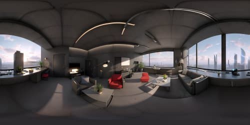 Ultra high-res VR360 view, grand brutalist interior architecture, deep voids, oppressive ambience, ultra-realistic masterpiece. VR360 brutalist panorama, depressed mood, imposing concrete structures, expansive voids.