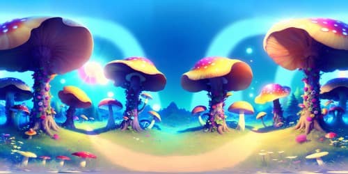 fairys with big wings forest colorful dream mushrooms beautiful fantasy 