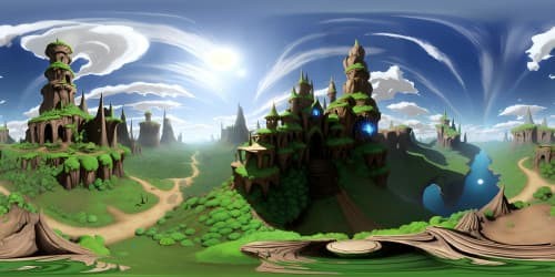 Ultra high-res VR360 panorama, nightmare fairytale woods, gnarled trees in murky mist, bone monster lurking, grand scale with chilling presence. Macabre fantasy art style, contrast sharp, color muted, masterstroke detailing. Bone-white frights, chilling VR360 view.