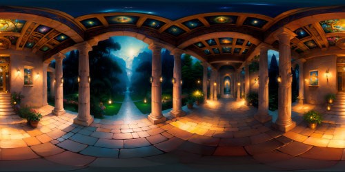 In ancient temple interior