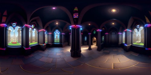 Ultra high-resolution VR360, gothic cathedral, intricate stone façade, Mysteries of the Rosary stained glass, vibrant Renaissance-style colors. High-density pixels for detailed VR360 view, chiaroscuro effects spotlighting divine atmosphere, ethereal vibrancy. Masterpiece-level quality, luminescent, lavish pixel work for unparalleled VR360 immersion.