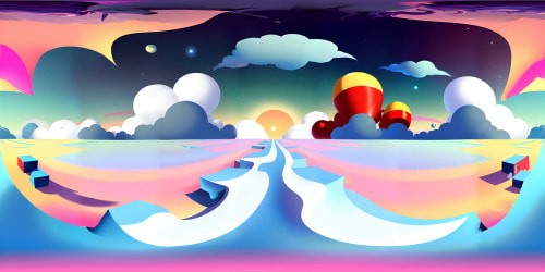 "Masterpiece-quality, ultra high-res VR360 view. Cloud-swept sky scenes, ethereal, billowing white formations. Intense detail in cloud textures, sun-bleached edges, shadowy undersides. VR360 immersion in an expansive, dreamlike skyscape. Canvas-style digital rendering."