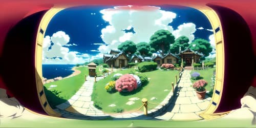 Hyper-realistic, ultra high-resolution VR360 anime-style masterpiece, breathtaking, exquisite detailing