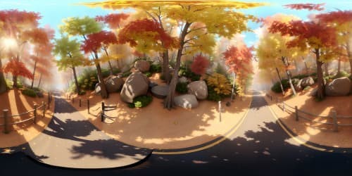 breezy autumn forest realistic