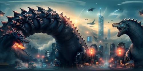 godzilla in city
