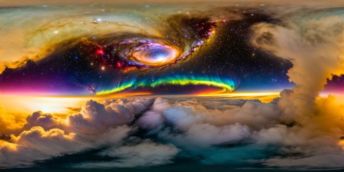 In a flawless cosmic masterpiece, an ultra-high-resolution galaxy unfolds with vibrant nebulas, swirling quasars, gleaming stars, and fiery comets, painting a kaleidoscope of colors in the boundless expanse of time and space.