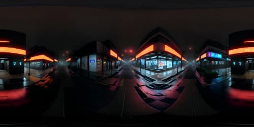 VR360 noir cityscape at night, superlative quality, VR360 masterpiece, ultra high-resolution, torrential rain, melancholic fog, thick mist, ominous dark clouds, vacant streets from above, spectral sky-view