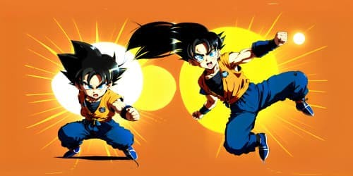 Dragon Ball Goku in his childhood.about 6 years old. black hair. adorable