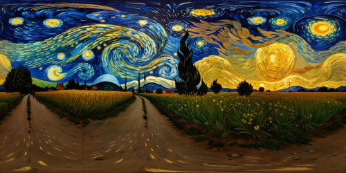 A flawlessly detailed, ultra-high resolution rendition of Vincent van Gogh's "Starry Night," capturing the swirling cosmic madness, vividly detailed brush strokes, and mesmerizing color palette in a digital masterpiece.