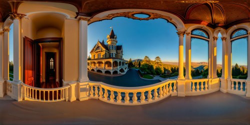 A perfect, high-definition rendering of the Bundy House, capturing the grandeur of its Victorian architecture, ornate embellishments, luxurious textures, and evocative lighting, presenting this architectural marvel in flawless detail and stunning realism.