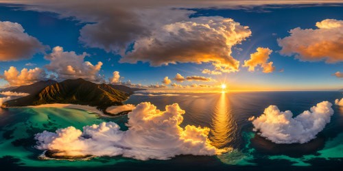 A flawless, high-resolution masterpiece capturing the tranquil beauty of a radiant sunrise over the vast, shimmering ocean, with a perfect blend of warm golden hues reflecting on the calm waters, a flawless combination of serene beauty.