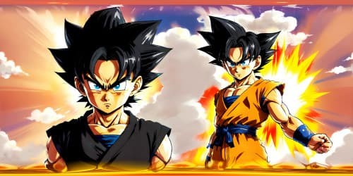 Dragon Ball Goku in his childhood.about 3 years old. black hair. adorable