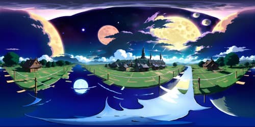 Ultra high-res VR360 masterpiece, crystal-clear moon craters, cool luminescent glow. Fantasy art style VR360, star-dusted velvet expanses, whimsical lunar landscape. Iridescent lunar hues, infinite astral panorama, VR360 capturing cosmic elegance in all its staggering vastness.
