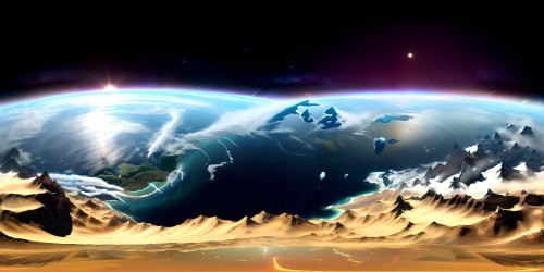 Floating above planet earth