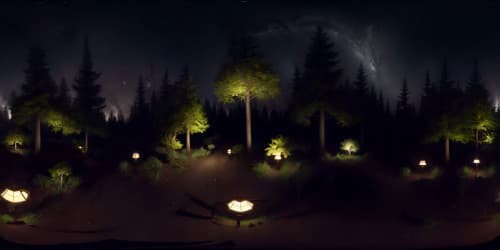 very dark night sky in the forest