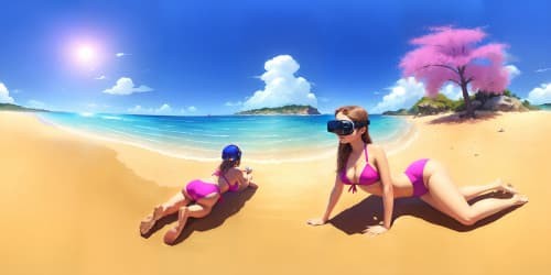 WOMEN AT THE BEACH WEARING SWIMSUITS 