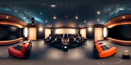 Masterpiece view, VR360, big cinema ambiance, Immersive VR360 view of an oversized cinema screen, Ultra high-resolution, Minimal foreground detailing