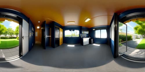 VR360, pristine garage, stellar array of Japanese cars, VR360, high-gloss flooring, glistening metallic surfaces, spotlight reflections, masterpiece pixel density, ultra-high resolution, Manga-art infused, clean lines, bold colors, hyper-detailed scenery