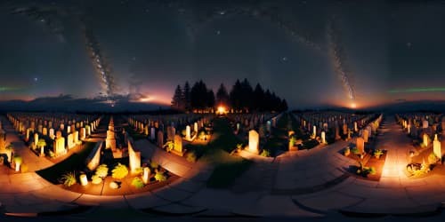 cemetary night meteor