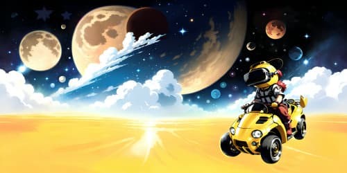 yellow female pony in space