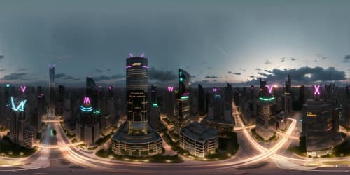 VR360: Masterpiece, ultra-high res, Sao Paulo Brazil skyline at night. Gleaming skyscrapers, intricate architectural details, radiant city lights, star-spangled sky above. In the Pixar-style.