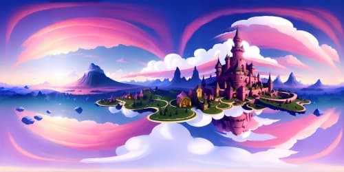 pink clouds sky and mountains