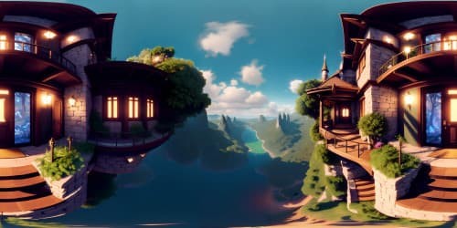 house with cool view of forest. witha small cat