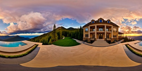 An immaculate, opulent luxury estate with towering 12-foot ceilings, enveloped by breathtaking natural vistas under moody ambient lighting, emanating sheer elegance and sophistication, meticulously crafted in a flawlessly detailed 4K Unreal Engine rendition.