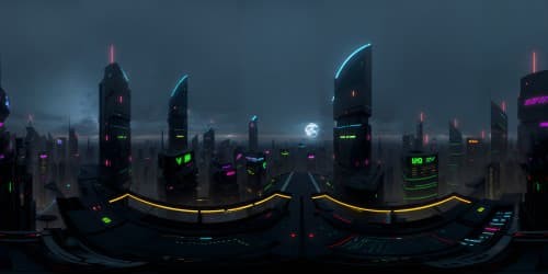 cyberpunk city view