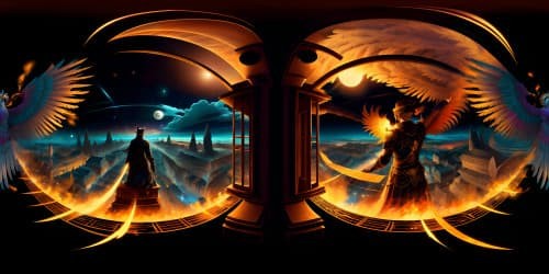 a man with black feather wings