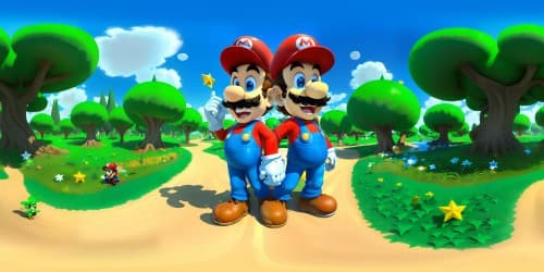 Super mario character Mario and Luigi(in green)