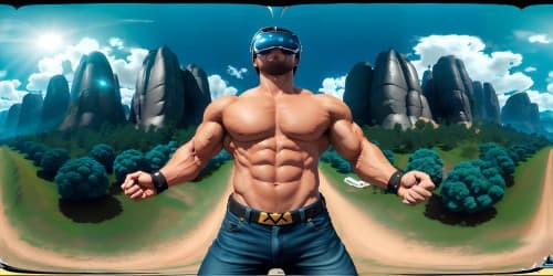 3d render muscular guy