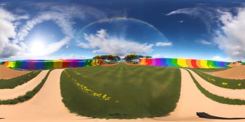 bright rainbow colored  pride world ladscape