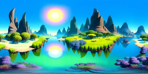 Ultra-high-resolution VR360 masterpiece, intricate details of bird-like forms in aquatic dance, mirrored in glimmering lake surface. Vibrant watercolor style, soft brush strokes, vivid palette for the VR360 perspective.