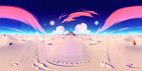 Masterpiece, fox twink in G-string, beach setting. Inimitable Pixar-style animation, ultra high-res VR360 quality. Saturated sand dunes, footprints in sand, ocean horizon at twilight. Novel, VR360 beachscape, focus on celestial spectacle. Vibrant hues of dusk, star-speckled gradient sky.