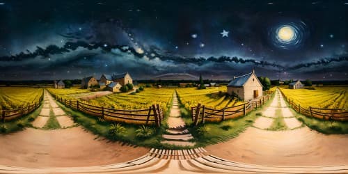 Vincent van gogh, starry night, outdoor, countryside, dark fields