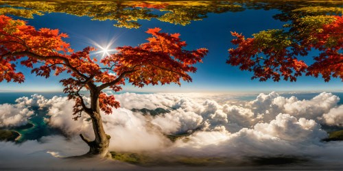 Acliff full of maple trees overlooking the ocean