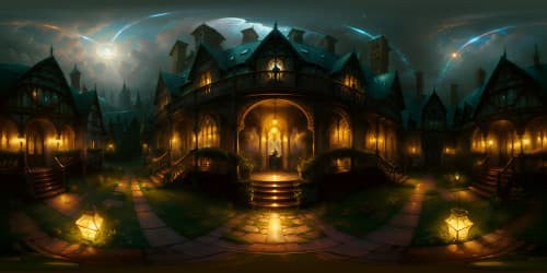 VR360 gothic manor interior, radiant oil painting style. Ultra high-resolution, opulent antiquarian adornments, elaborate gallery wall. Detailed fireplace, vintage gas lights, profusely extravagant details, immersive VR360 gothic manor artistry.