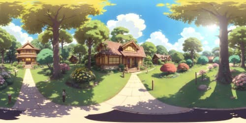 inside beautiful forest with flowers and smiling friends with view of the sea and sunshine