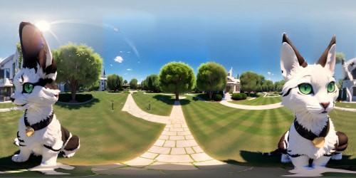 Five diverse princesses, gold accents, white fur, VR360. Photorealistic grandeur, ultra-definition. Emerald-eyed, ebony hair, pearl lip gloss, unique posture, arms raised. Focal point on underarms, lynx-like ears. VR360, remarkable rendering, artistic mastery, high-resolution impact.