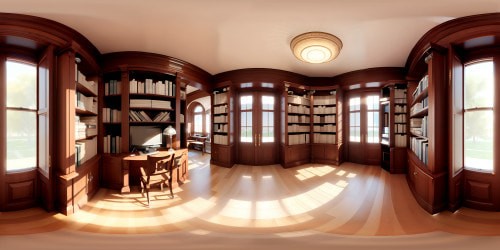 Library with many books in old bookcases large old university