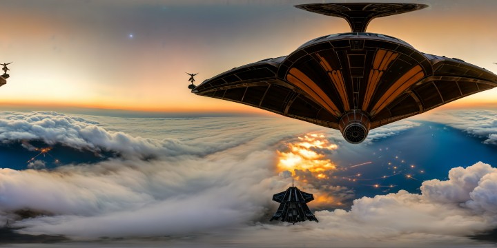 A pristine, ultra-high-resolution depiction of a majestic Star Wars spacecraft gliding through the infinite expanse of the galaxy, with Slave Leia striking a regal pose next to it, enveloped in cinematic lighting that enhances the stunning details and shadows, all under a canopy of twinkling stars.