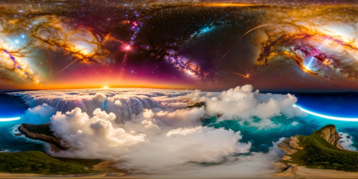 A stunning celestial utopia within vast intergalactic realms, featuring shimmering celestial palaces, cascading crystal waterfalls, ethereal beings of radiant light, transcendent cosmic architecture, glowing nebulae, and iridescent stardust, meticulously detailed in ultra-high resolution, a true visual masterpiece of the cosmos.